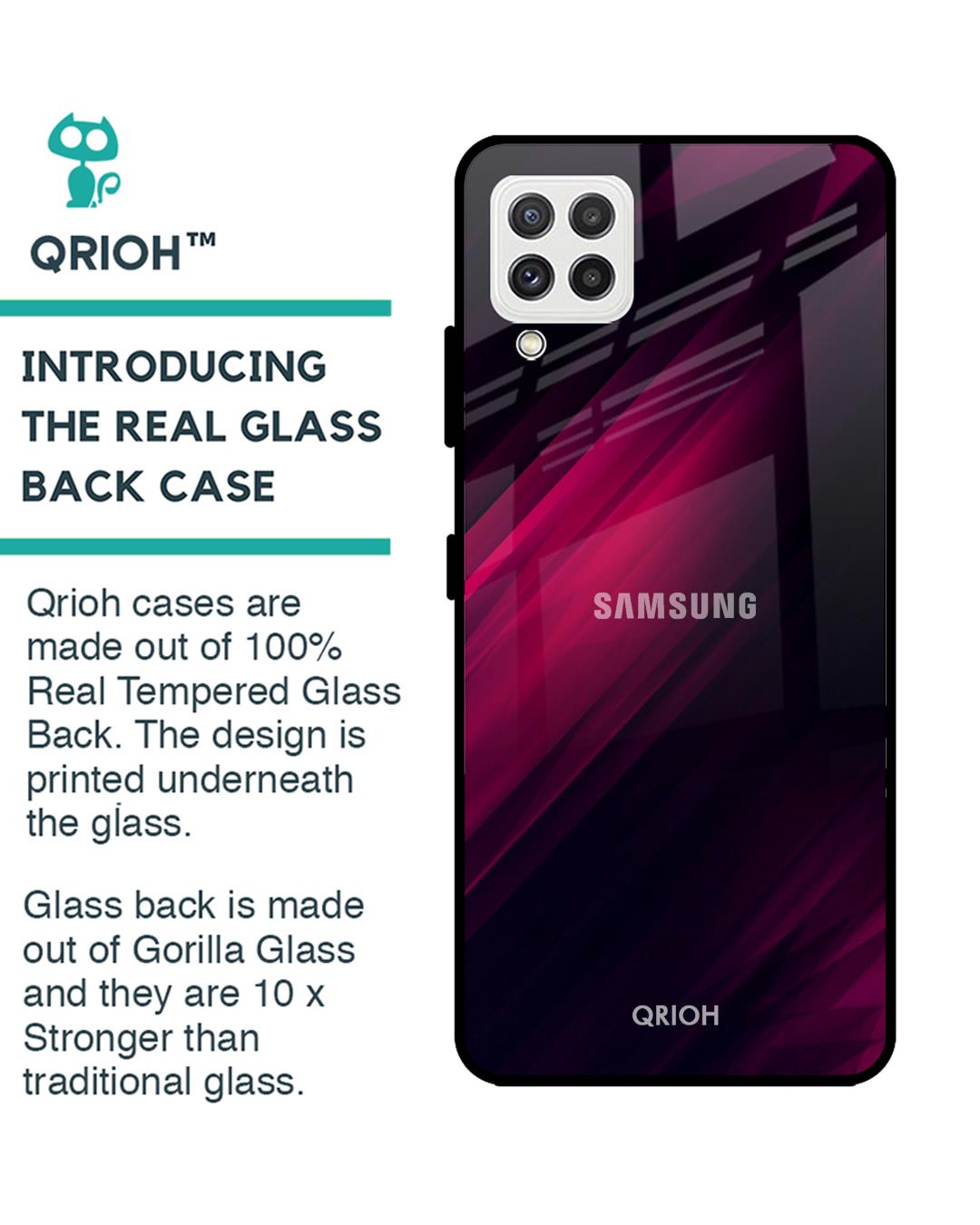 Shop Razor Black Glass Case For Samsung Galaxy A22-Back