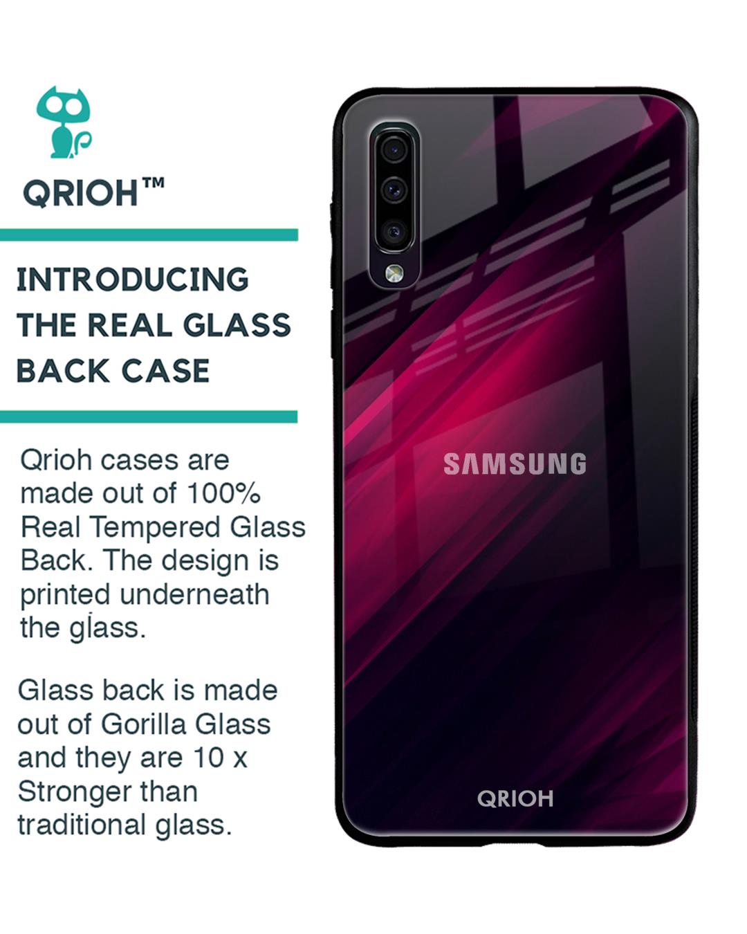 Shop Razor Black Glass Case For Samsung Galaxy A50-Back