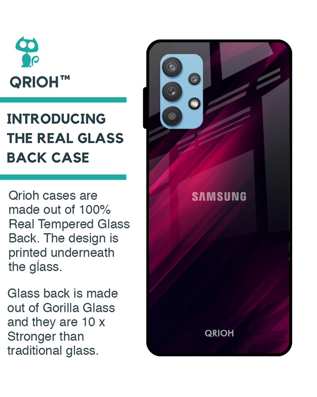 Shop Razor Black Glass Case For Samsung Galaxy A52-Back