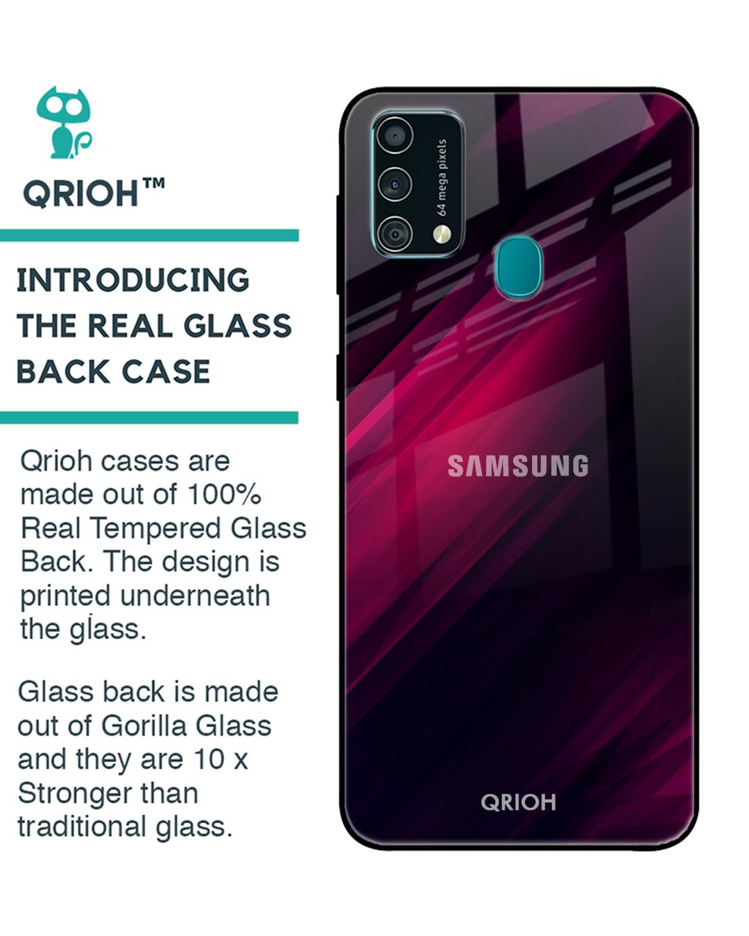 Shop Razor Black Glass Case For Samsung Galaxy F41-Back