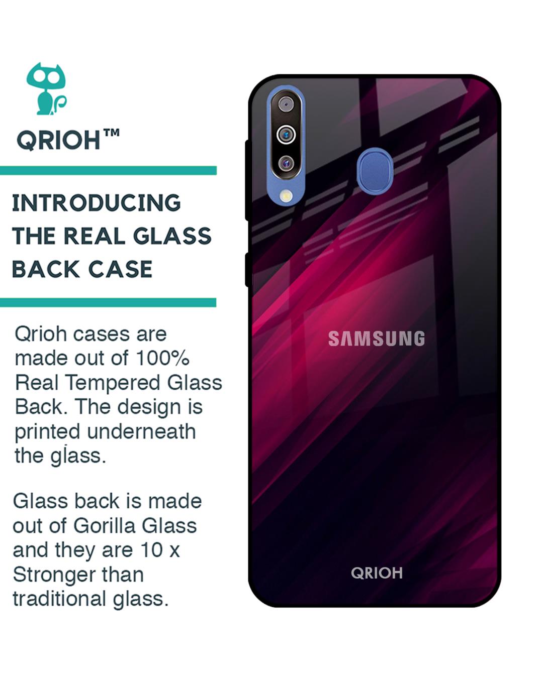 Shop Razor Black Glass Case For Samsung Galaxy M40-Back