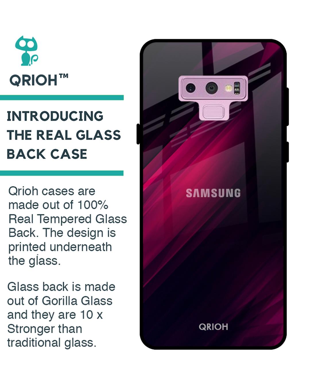 Shop Razor Black Glass Case For Samsung Galaxy Note 9-Back