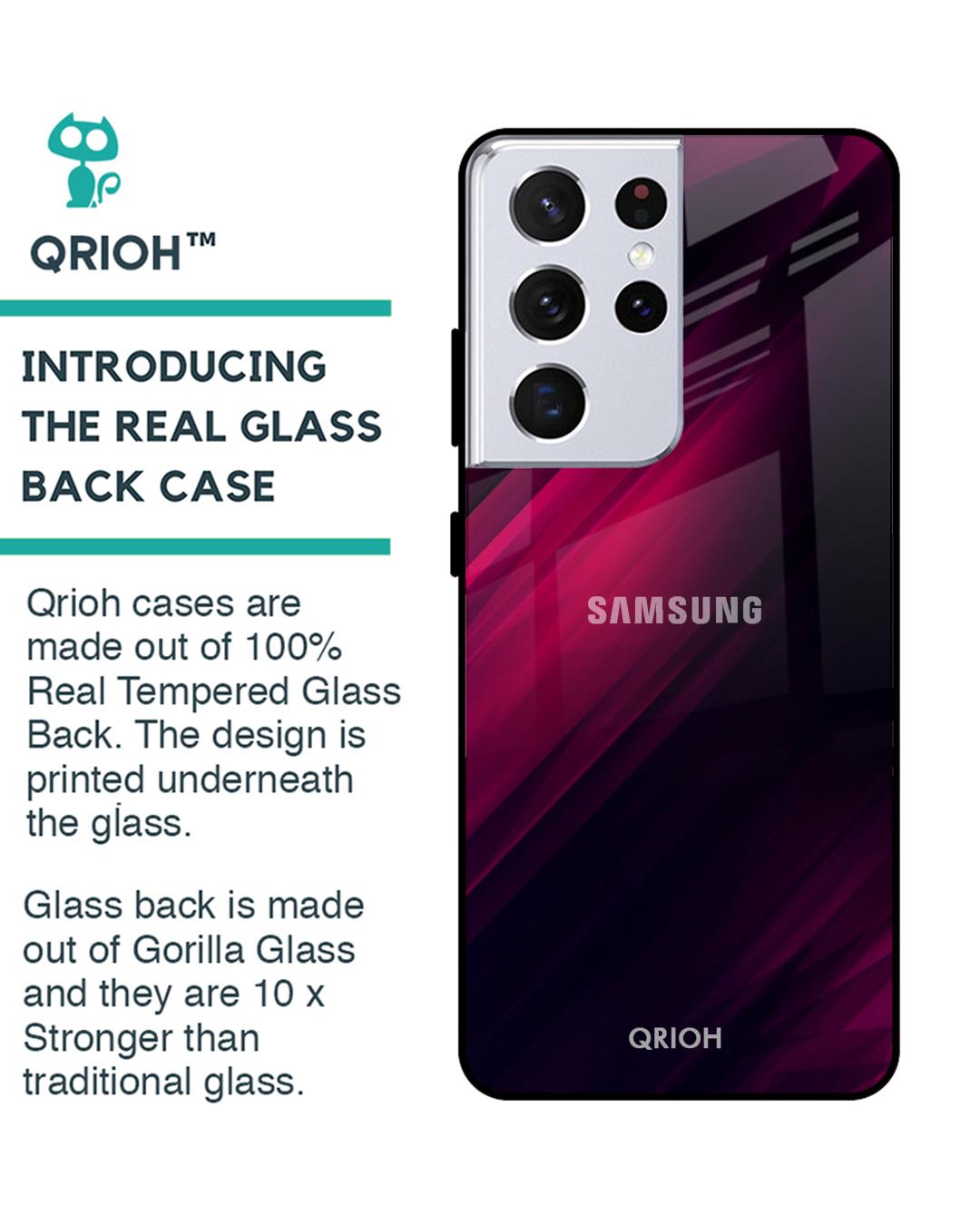 Shop Razor Black Glass Case For Samsung Galaxy S21 Ultra-Back