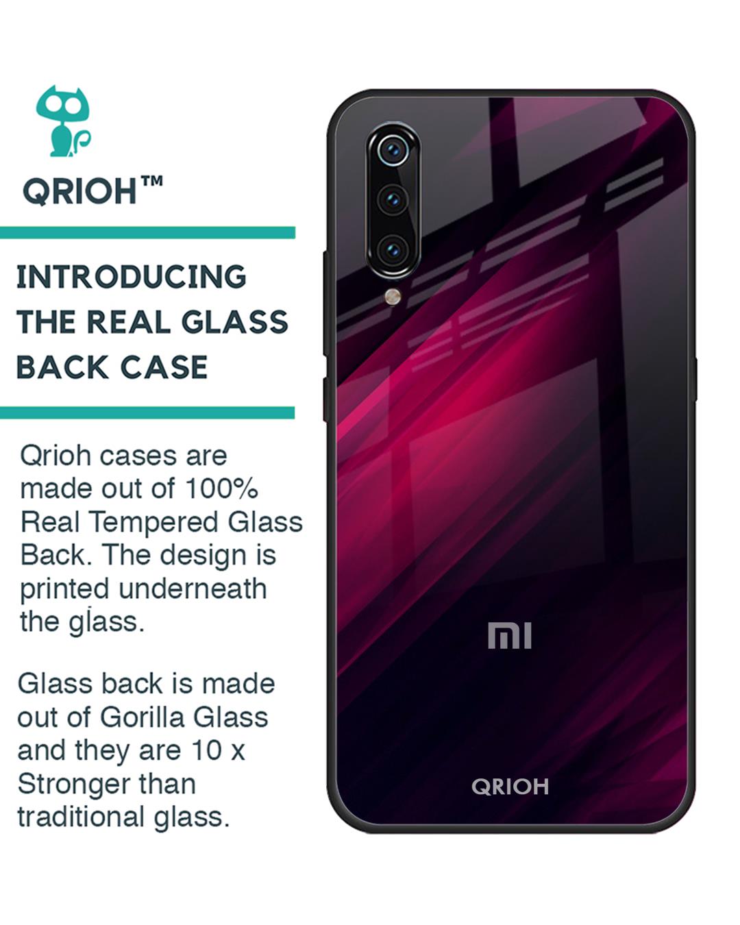Shop Xiaomi Mi A3 Razor Black Glass Case-Back