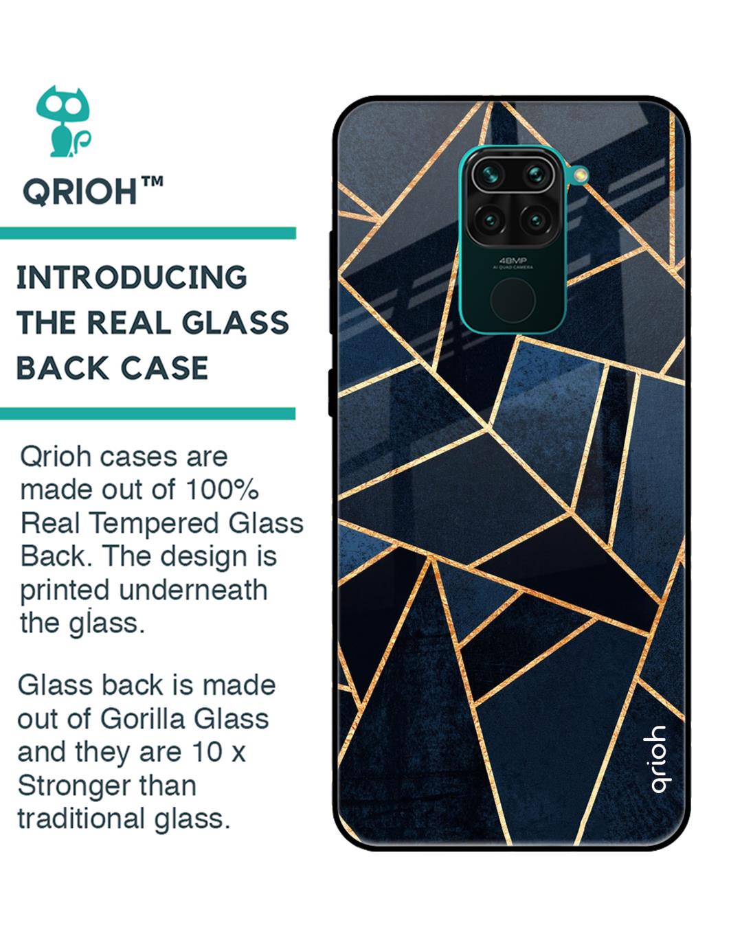 Shop Abstract Tiles Glass Case For Redmi Note 9-Back
