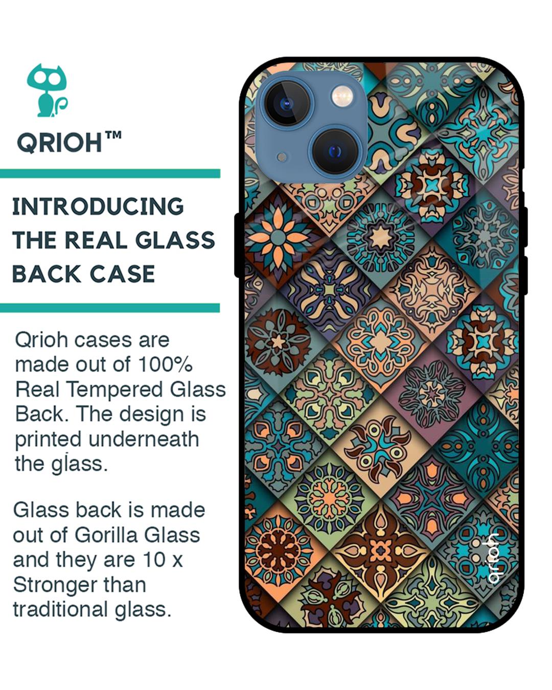 Shop Retro Art Glass Case For Iphone 13 Mini-Back