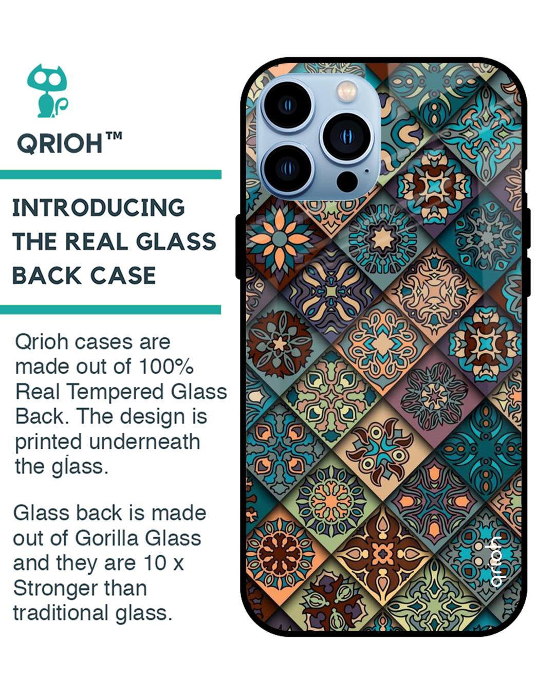 Shop Retro Art Glass Case For Iphone 13 Pro-Back