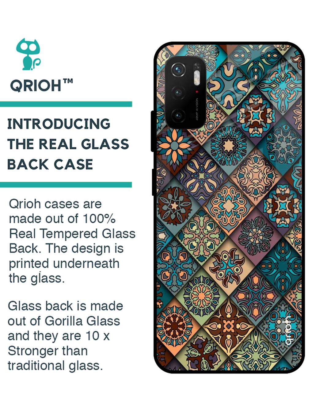 Shop Retro Art Glass Case For Poco M3 Pro-Back