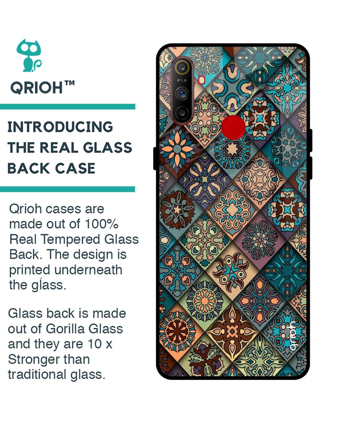Shop Retro Art Glass Case For Realme C3-Back