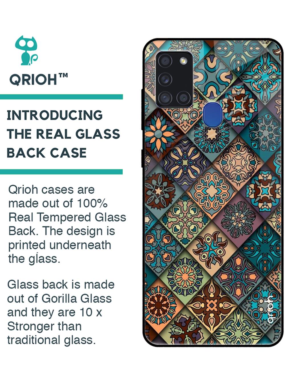 Shop Retro Art Glass Case For Samsung Galaxy A21s-Back