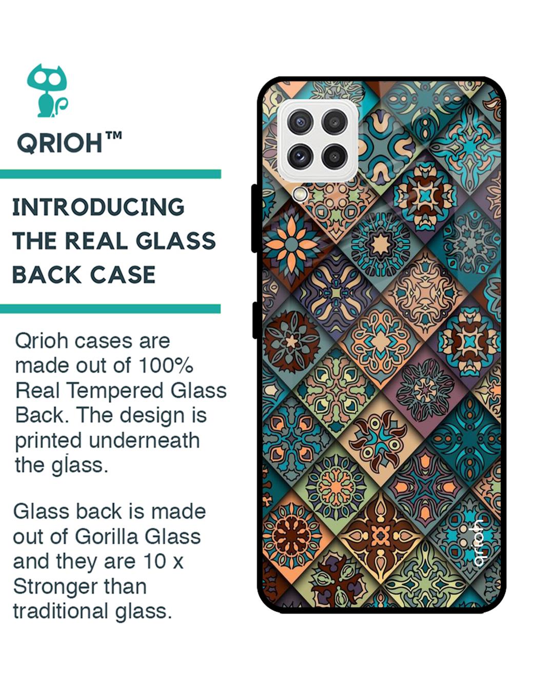 Shop Retro Art Glass Case For Samsung Galaxy A22-Back