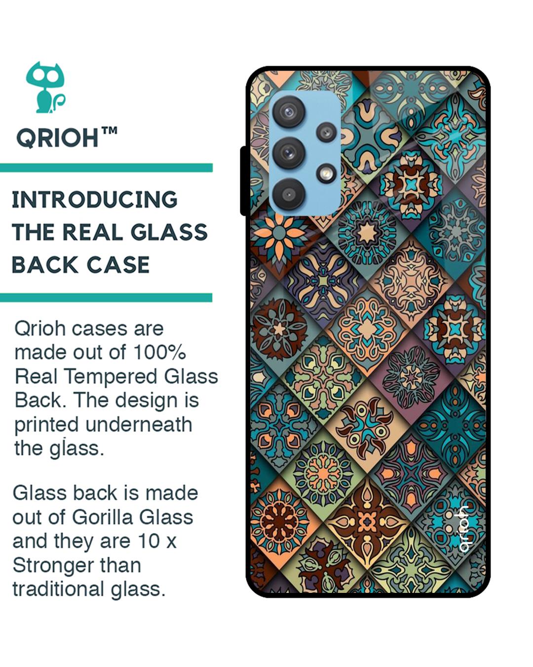 Shop Retro Art Glass Case For Samsung Galaxy A32-Back