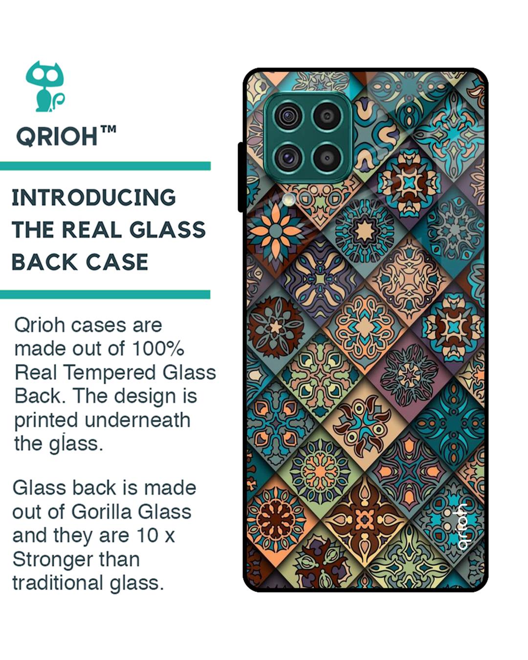 Shop Retro Art Glass Case For Samsung Galaxy F62-Back