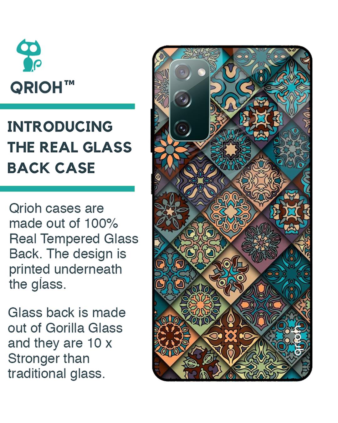 Shop Retro Art Samsung Galaxy S20 Fe Premium Glass Case (Gorilla Glass & Shockproof Anti-Slip Silicone)-Back