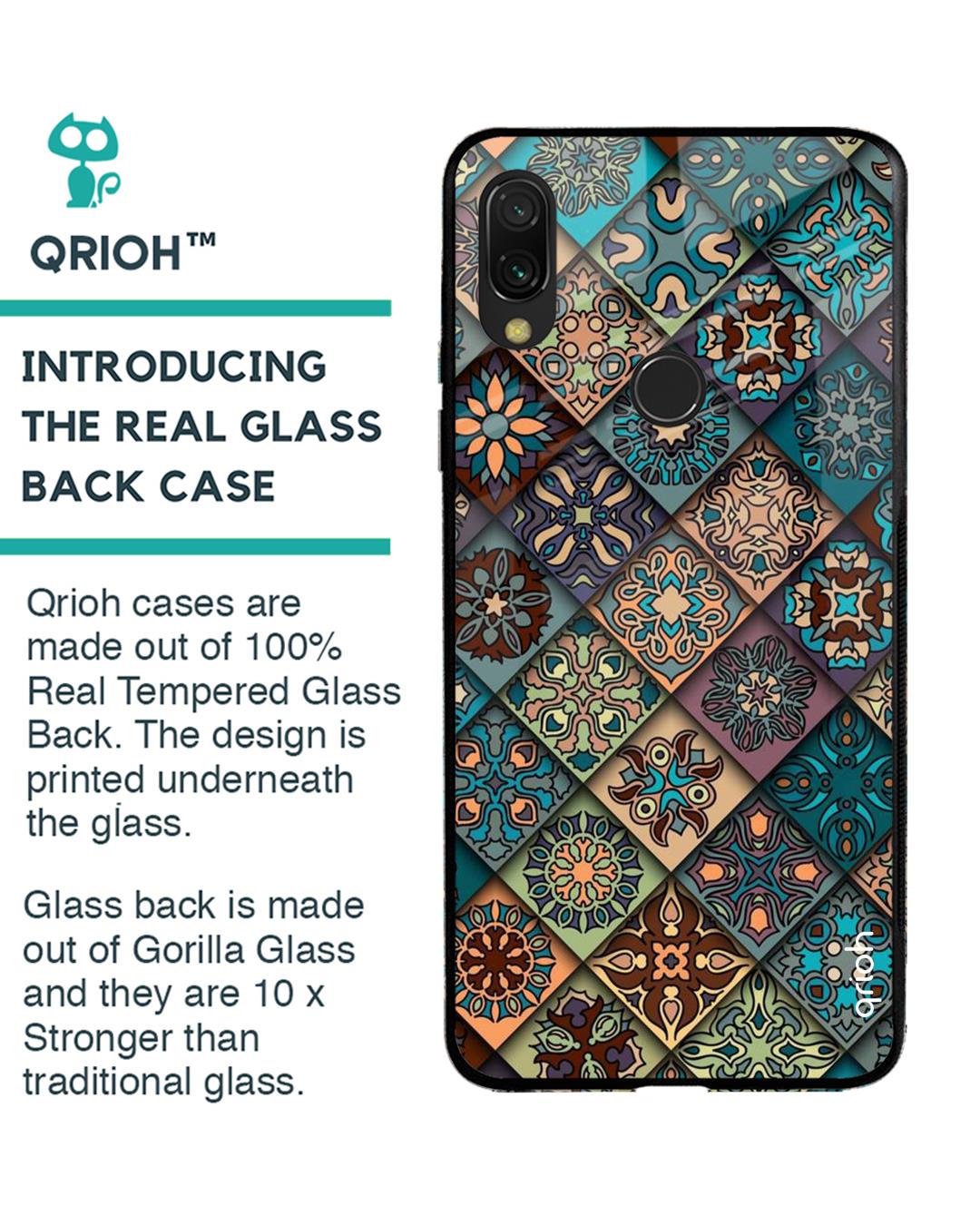 Shop Xiaomi Redmi Note 7s Retro Art Glass Case-Back