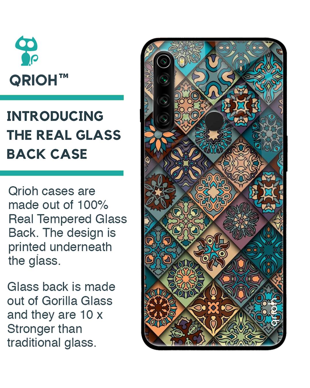 Shop Xiaomi Redmi Note 8 Retro Art Glass Case-Back