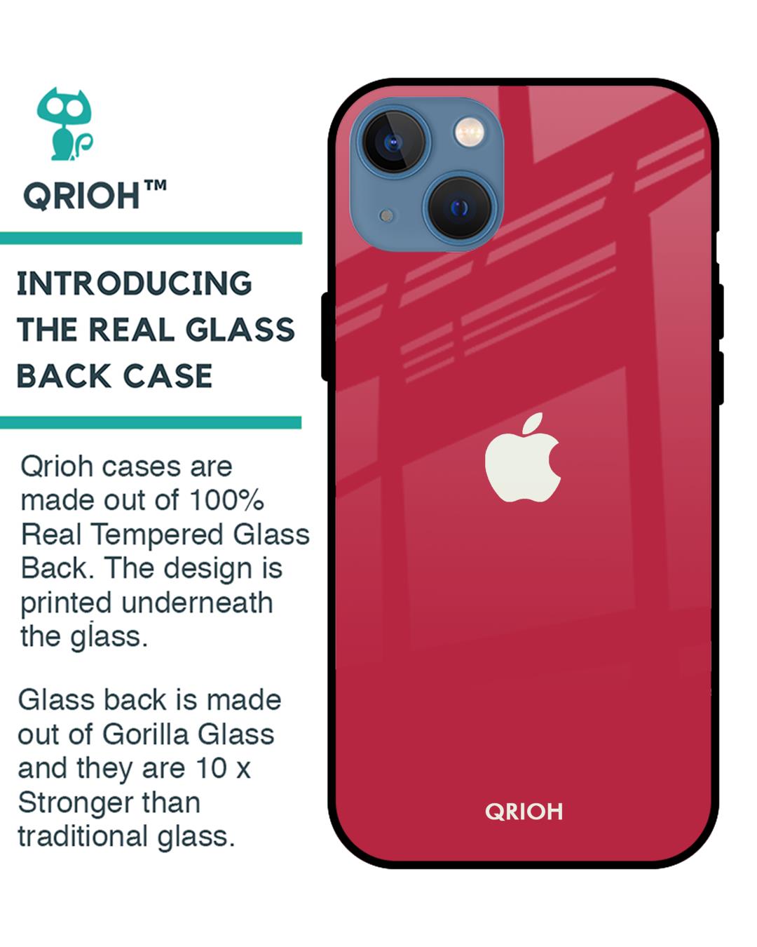 Shop Solo Maroon Glass Case For Iphone 13-Back