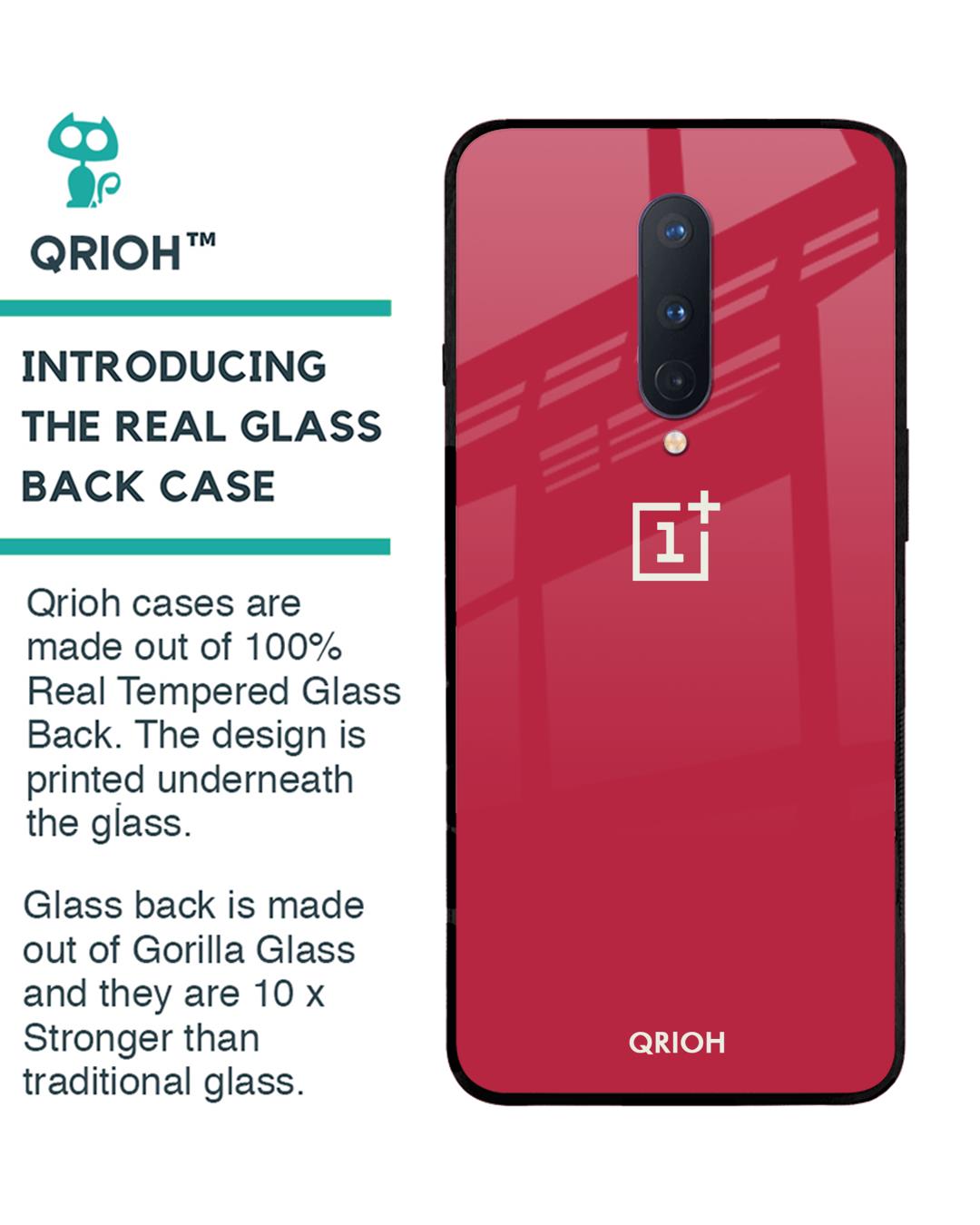 Shop Oneplus 8 Solo Maroon Glass Case-Back