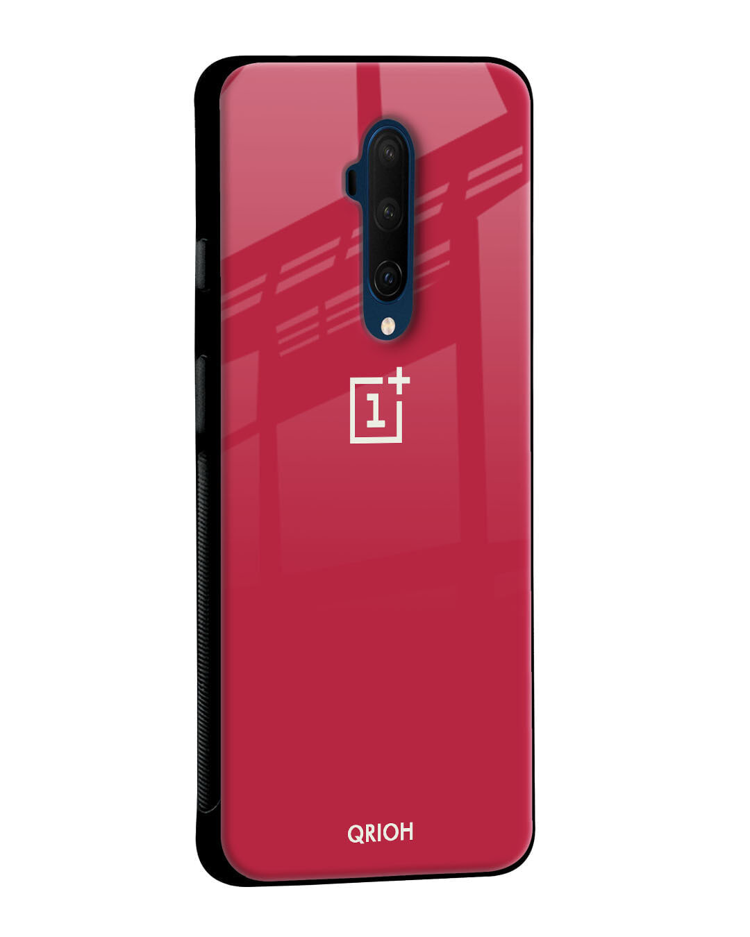 Shop Solo Maroon Glass Case For Oneplus 8t-Back