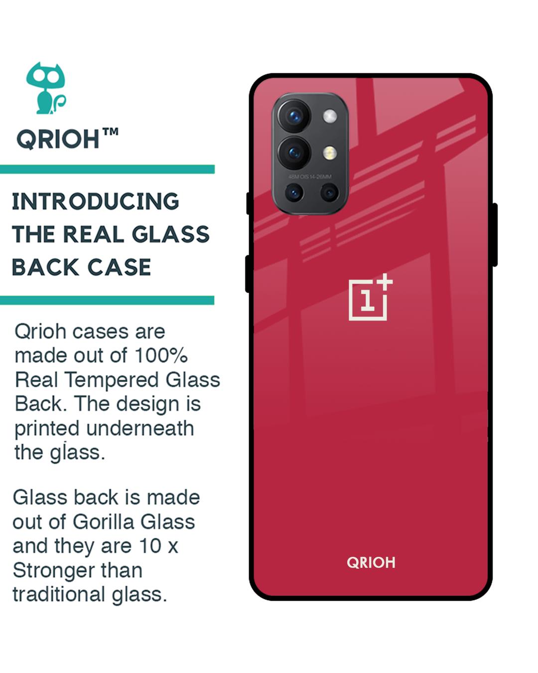 Shop Oneplus 9r Solo Maroon Glass Case-Back