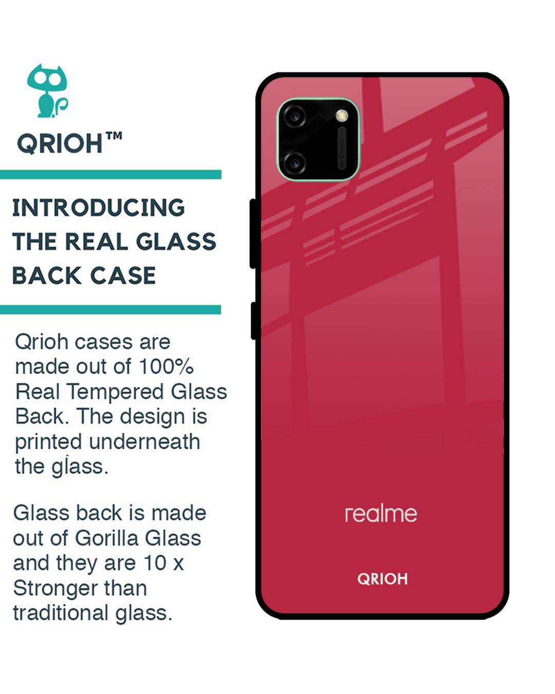 Shop Solo Maroon Glass Case For Realme C11-Back