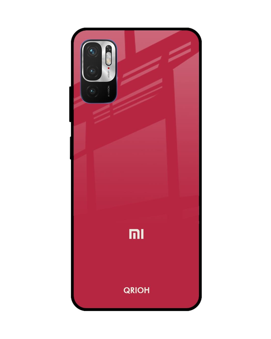 Buy Qrioh Solo Maroon Glass case for Redmi Note 10T 5G Online in India