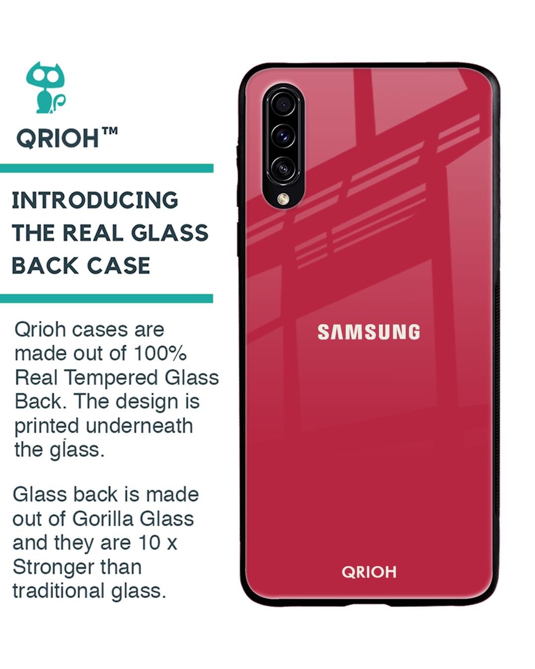 Shop Solo Maroon Glass Case For Samsung Galaxy A30s-Back