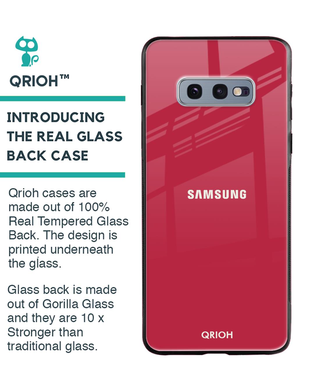 Shop Solo Maroon Glass Case For Samsung Galaxy S10e-Back