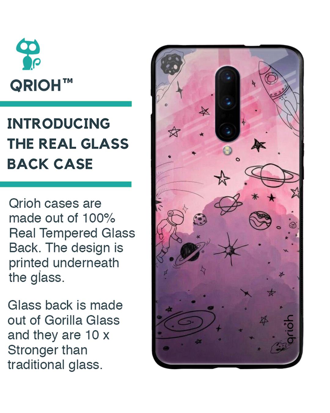 Shop Oneplus 7 Pro Space Doodles Glass Case-Back
