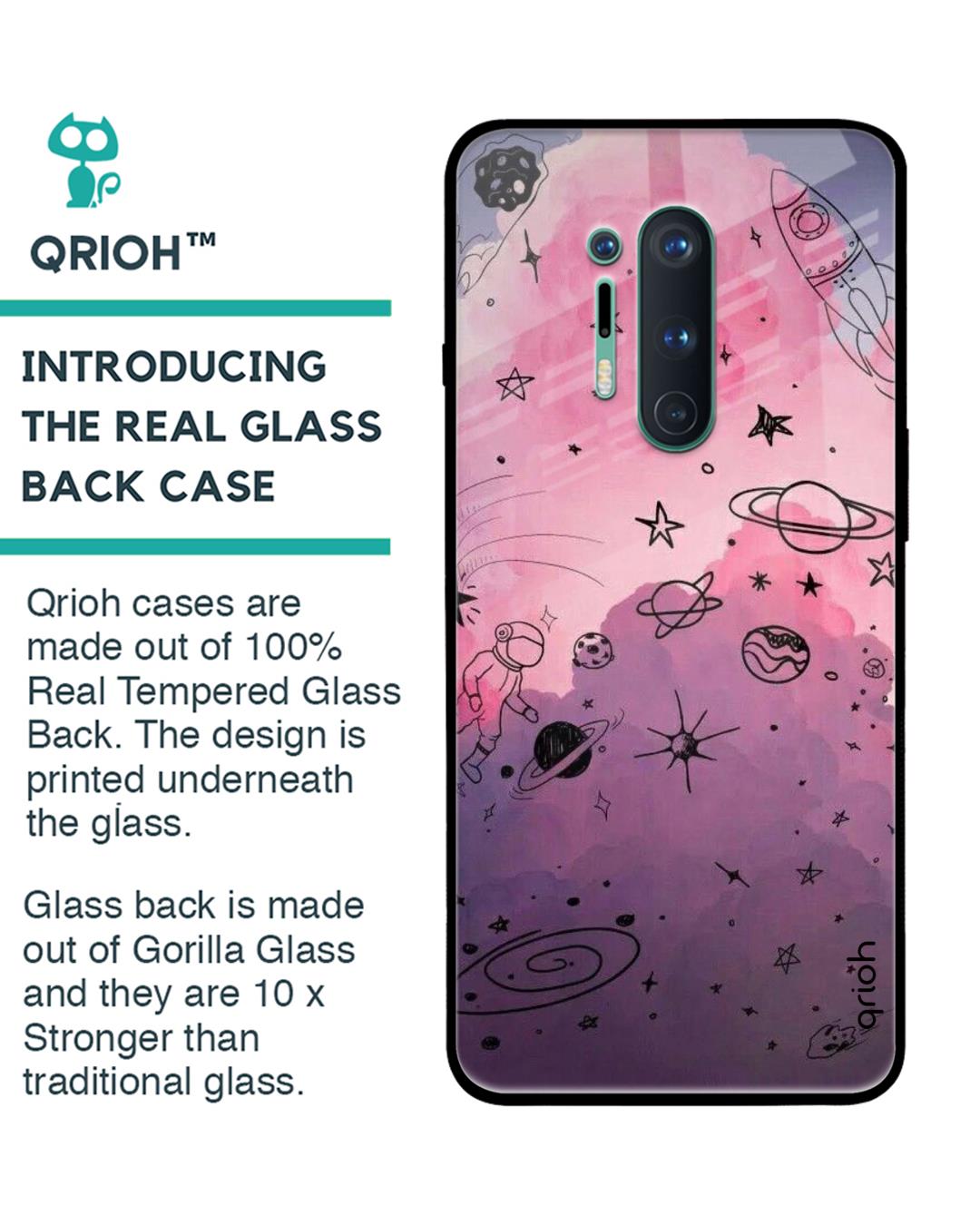 Shop Oneplus 8 Pro Space Doodles Glass Case-Back