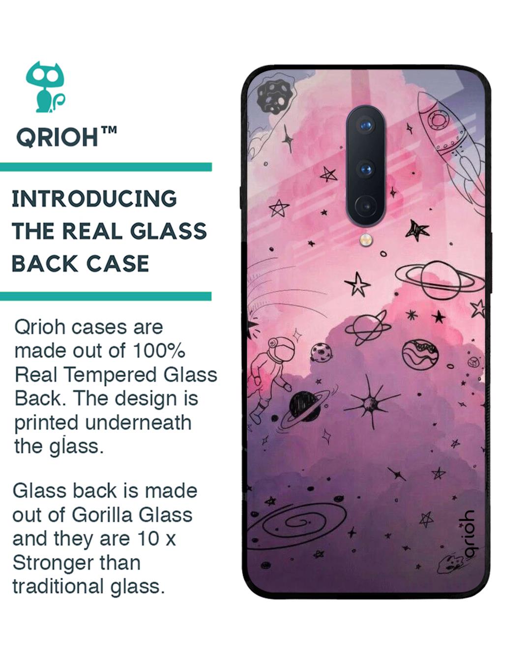 Shop Oneplus 8 Space Doodles Glass Case-Back