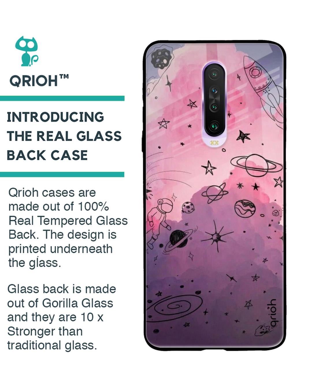 Shop Poco X2 Space Doodles Glass Case-Back