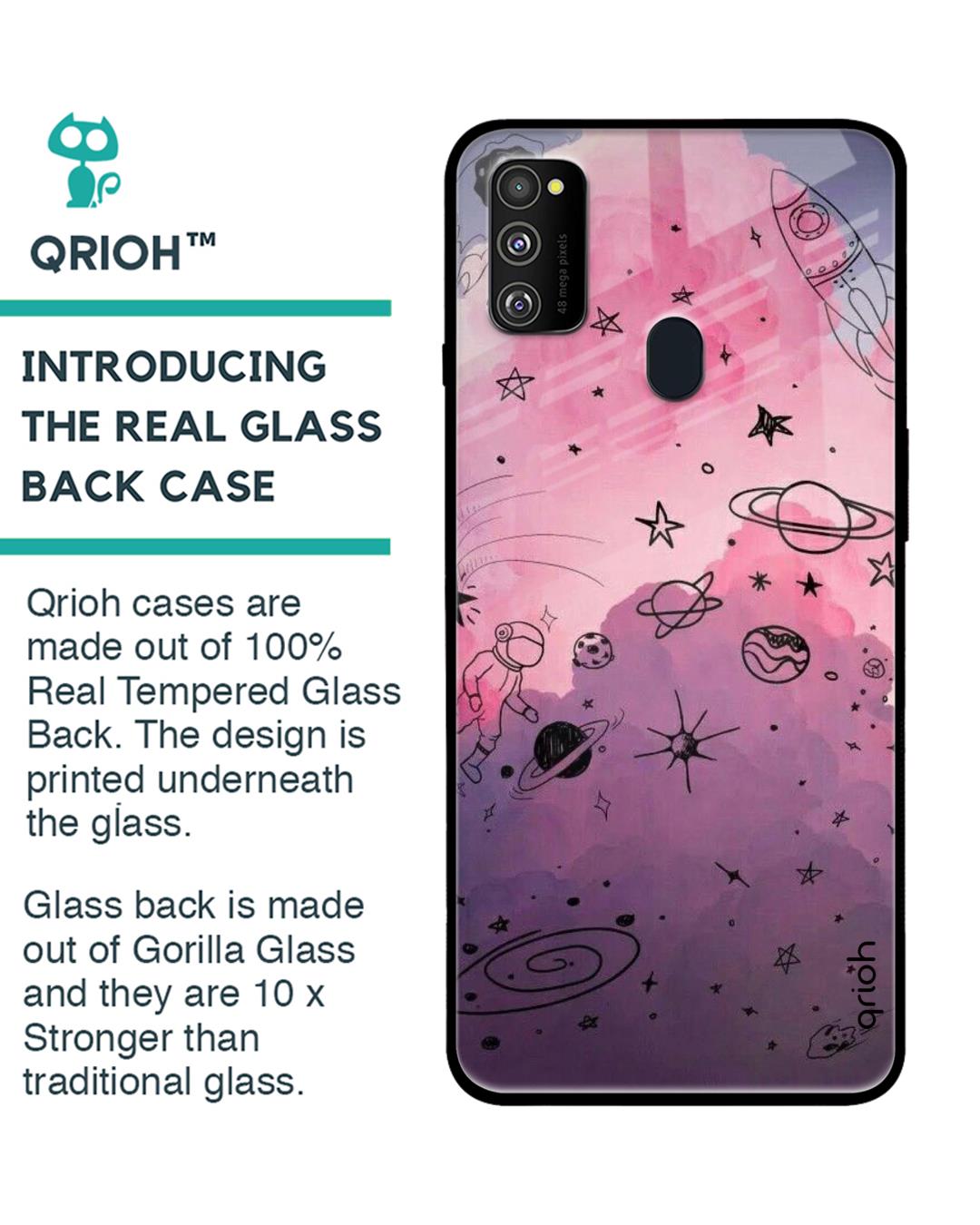 Shop Samsung Galaxy M30s Space Doodles Glass Case-Back