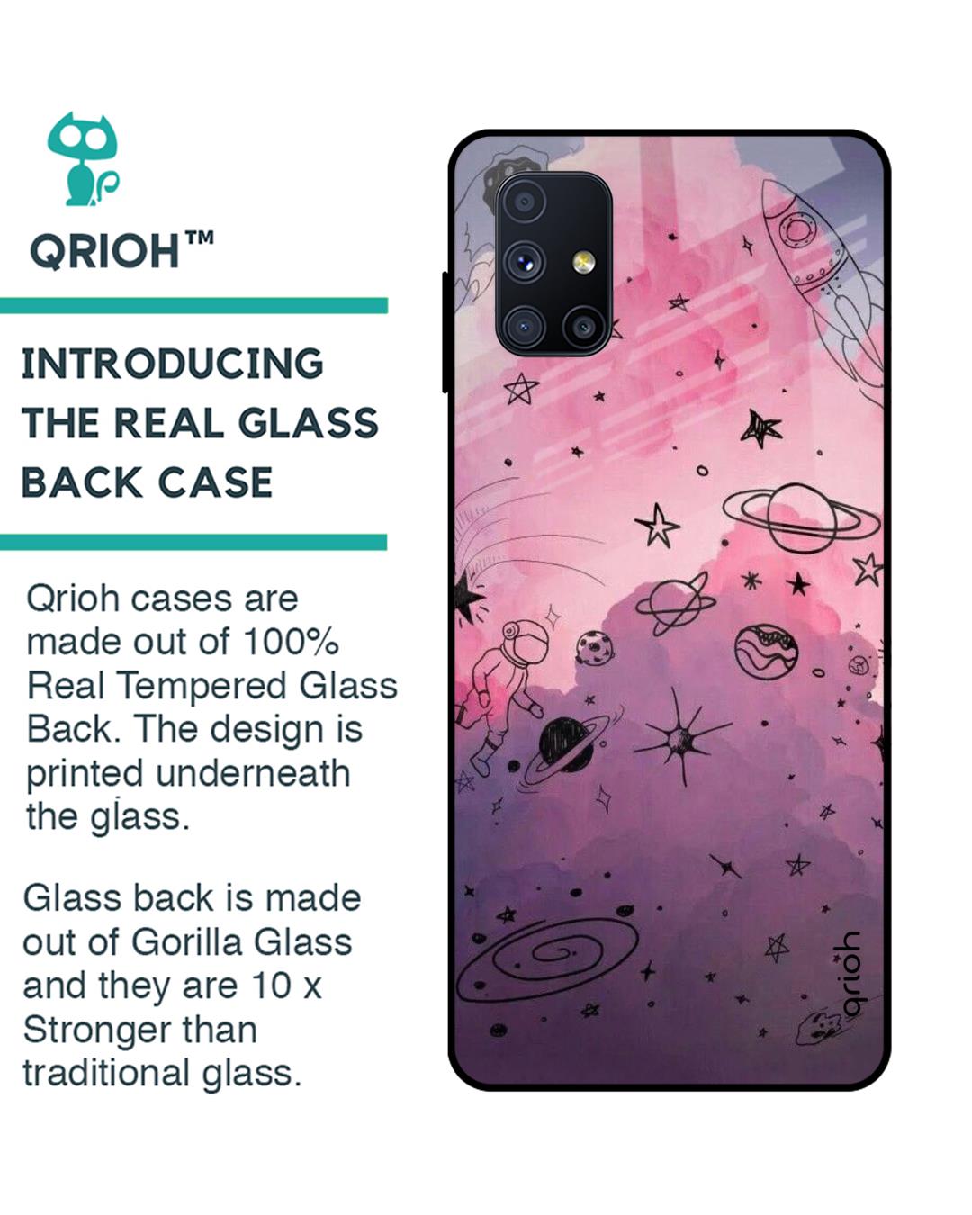 Shop Samsung Galaxy M51 Space Doodles Glass Case-Back