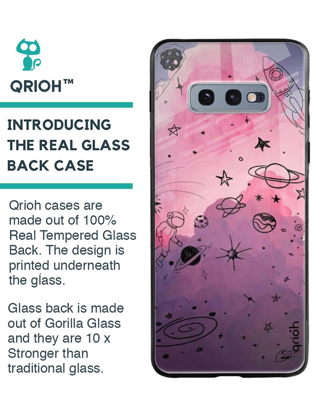 Shop Space Doodles Glass Case For Samsung Galaxy S10e-Back