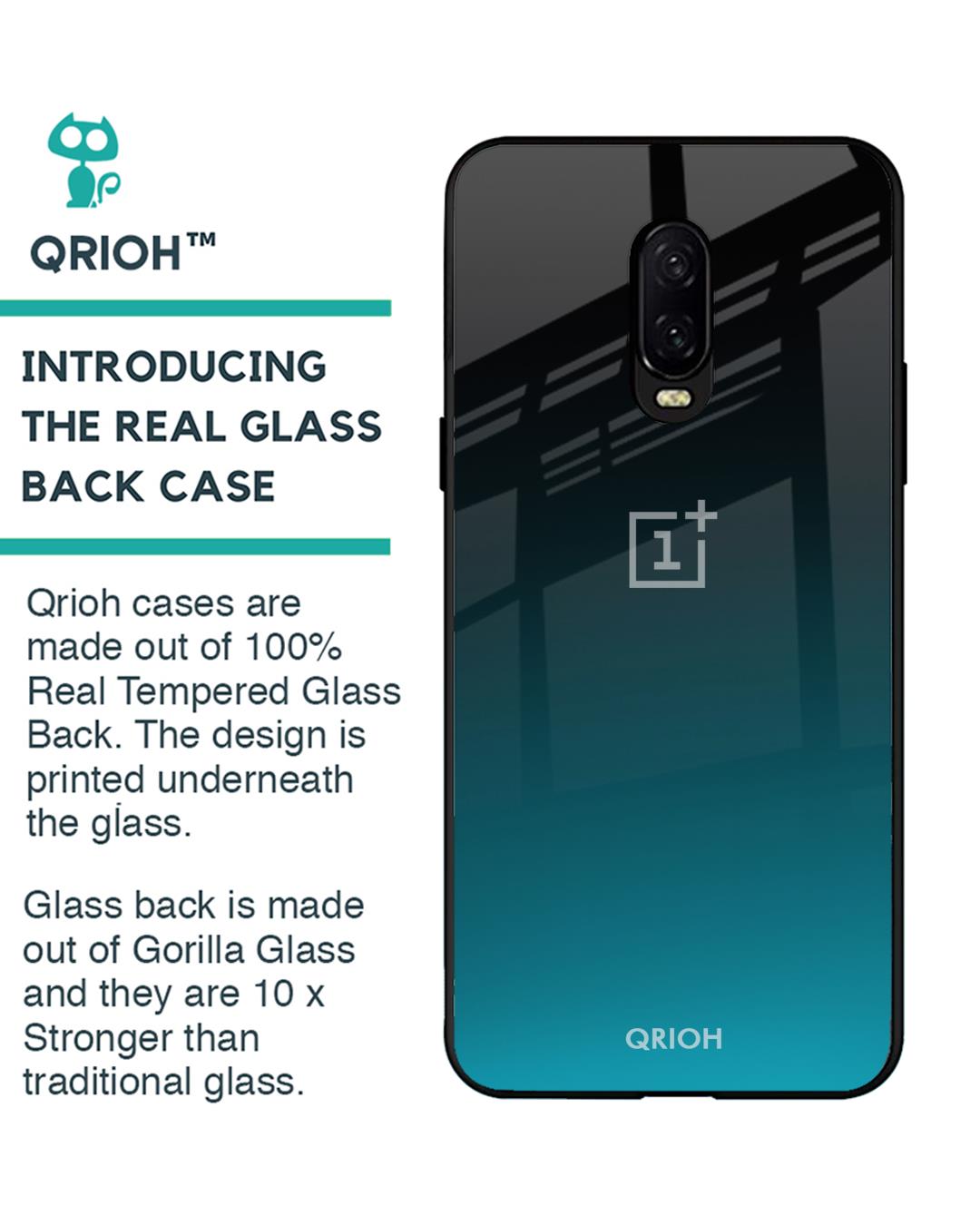 Shop Ultramarine Oneplus 6T Premium Glass Case (Gorilla Glass & Shockproof Anti-Slip Silicone)-Back