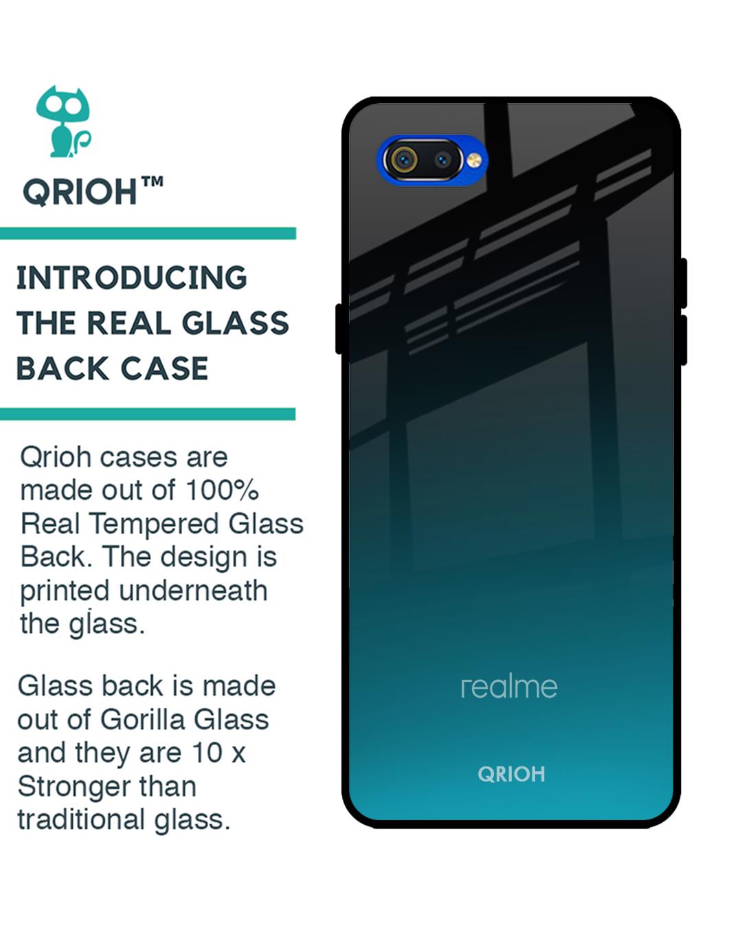 Shop Ultramarine Glass Case For Realme C2-Back