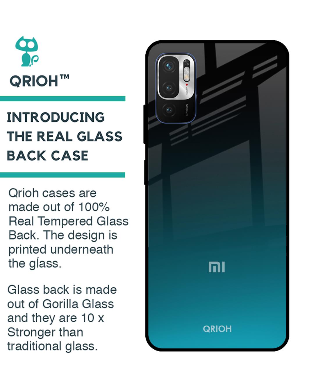Shop Ultramarine Glass Case For Redmi Note 10t 5g-Back