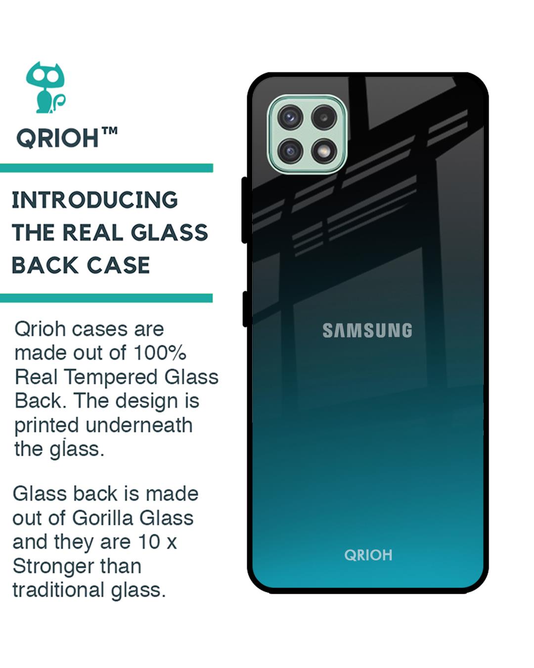 Shop Ultramarine Glass Case For Samsung Galaxy A22 5g-Back