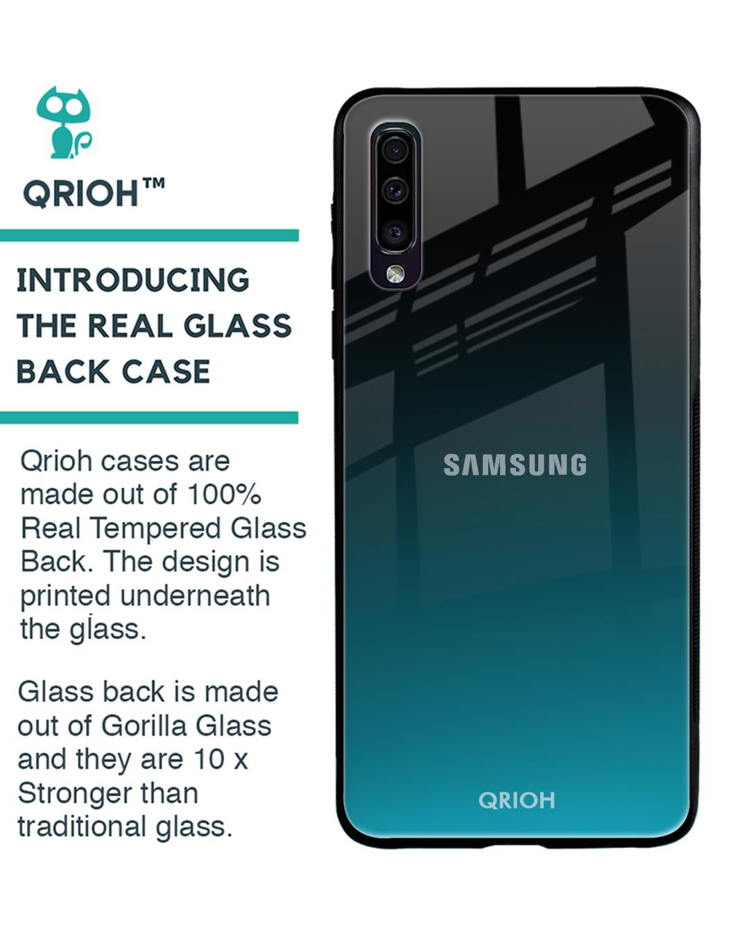 Shop Ultramarine Glass Case For Samsung Galaxy A50-Back
