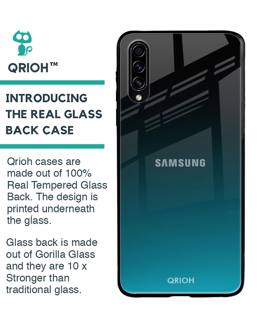 Shop Ultramarine Glass Case For Samsung Galaxy A50s-Back