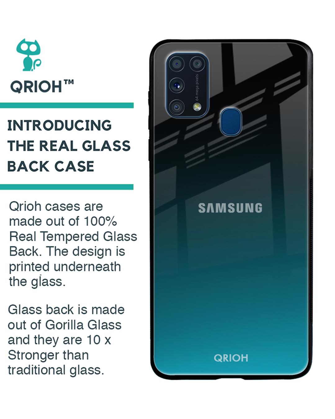 Shop Ultramarine Glass Case For Samsung Galaxy M31 Prime-Back