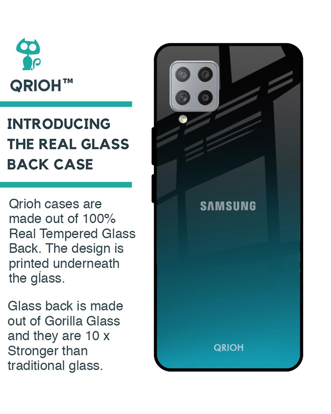 Shop Ultramarine Glass Case For Samsung Galaxy M42-Back