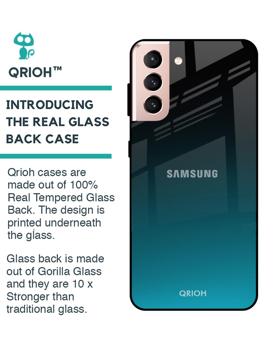 Shop Ultramarine Glass Case For Samsung Galaxy S21 Plus-Back