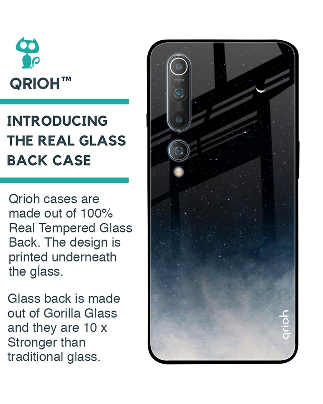 Shop Black Aura Glass Case For Xiaomi Mi 10-Back