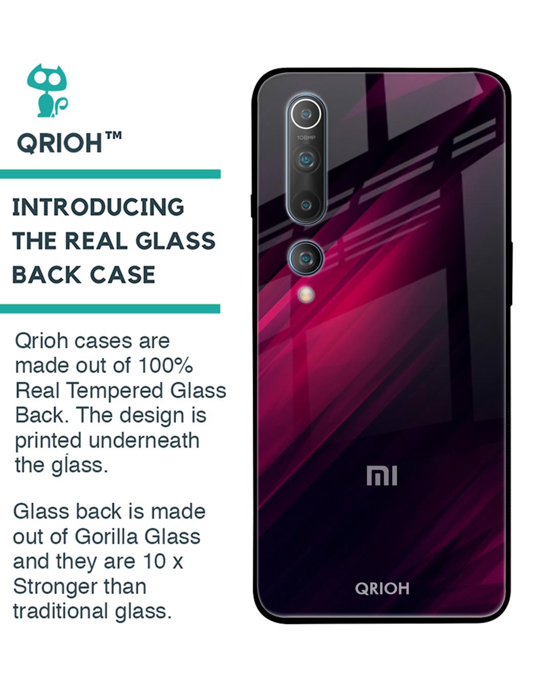 Shop Razor Black Glass Case For Xiaomi Mi 10-Back