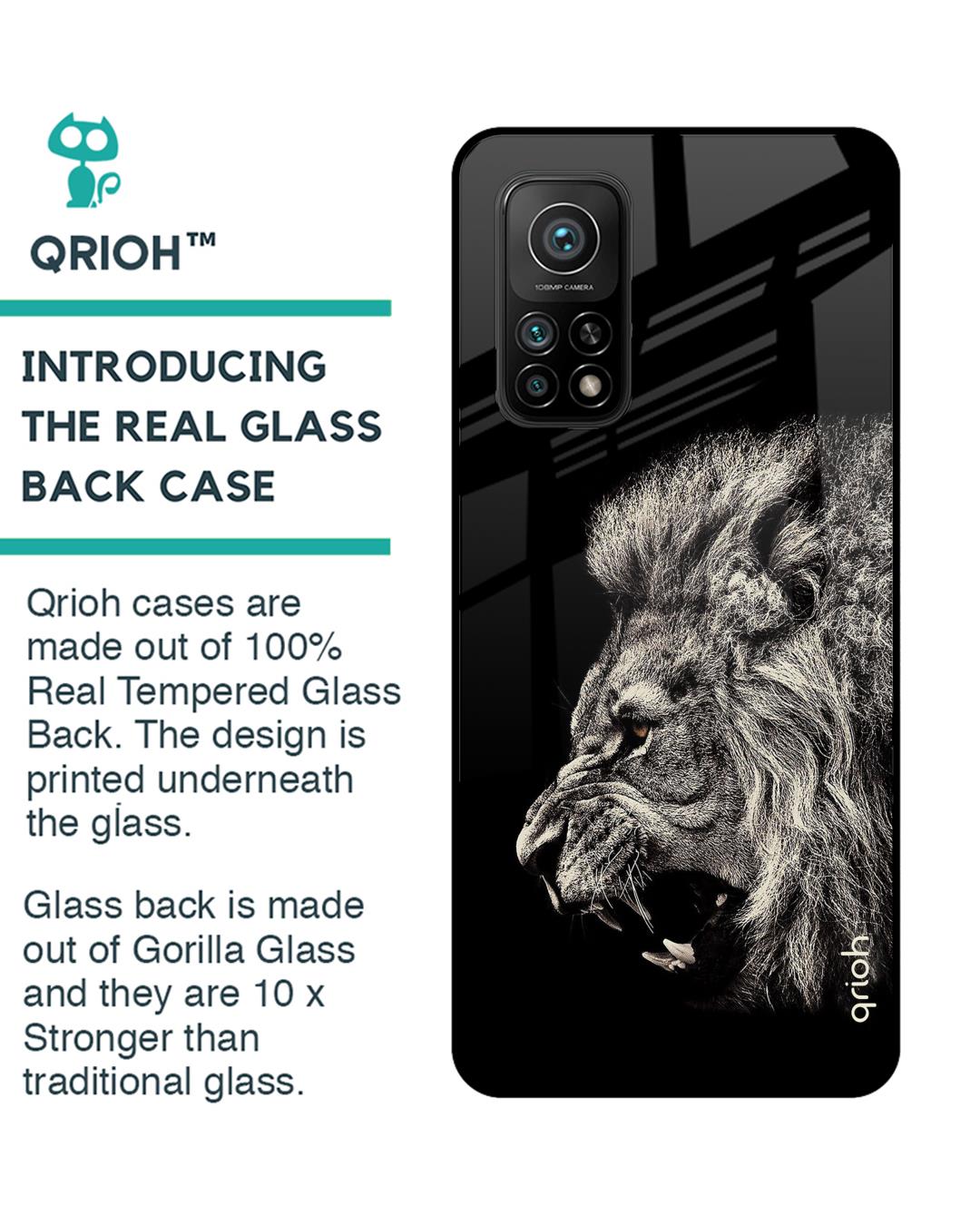 Shop Brave Lion Glass Case For Xiaomi Mi 10t Pro-Back
