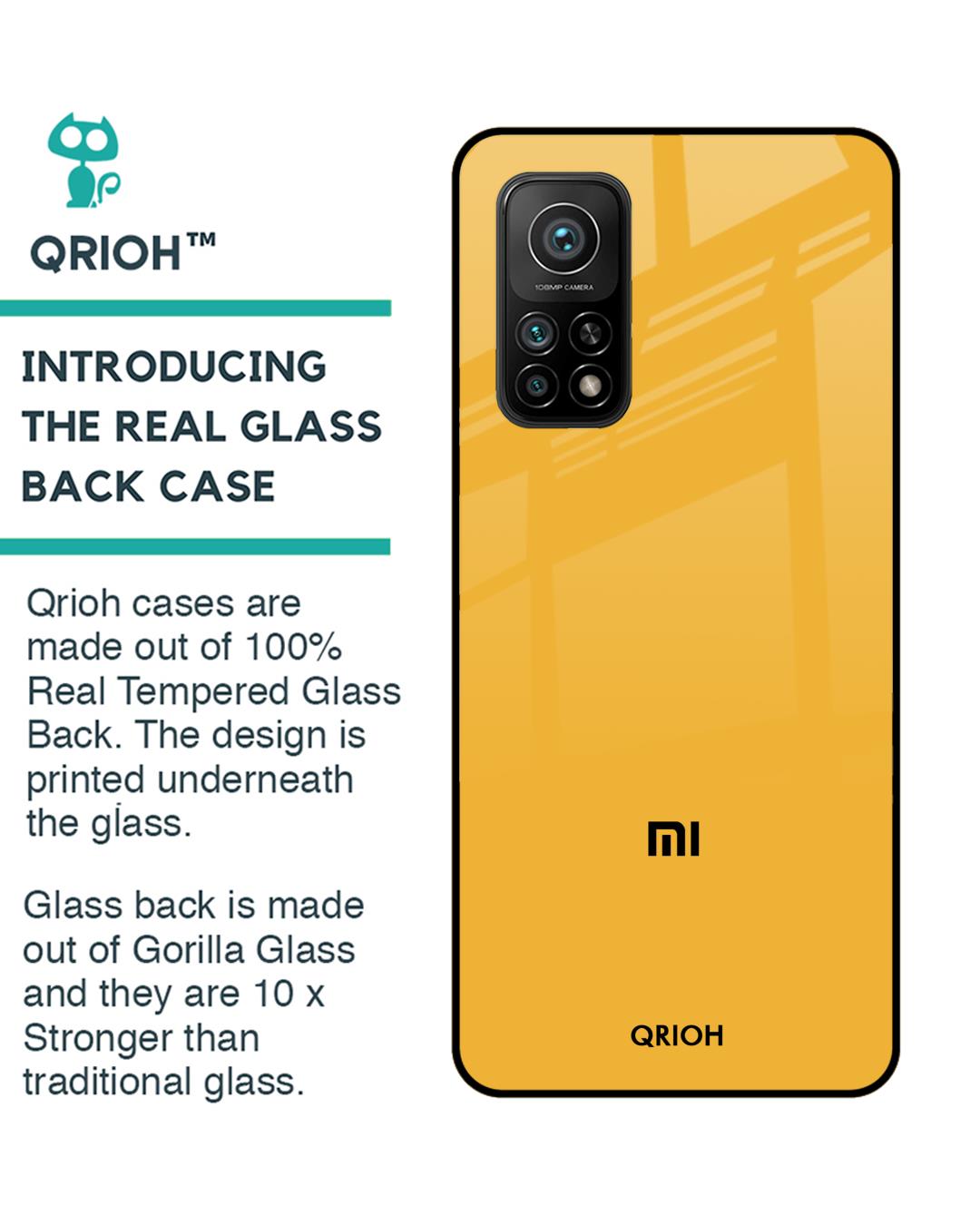 Shop Fluorescent Yellow Glass Case For Xiaomi Mi 10t Pro-Back