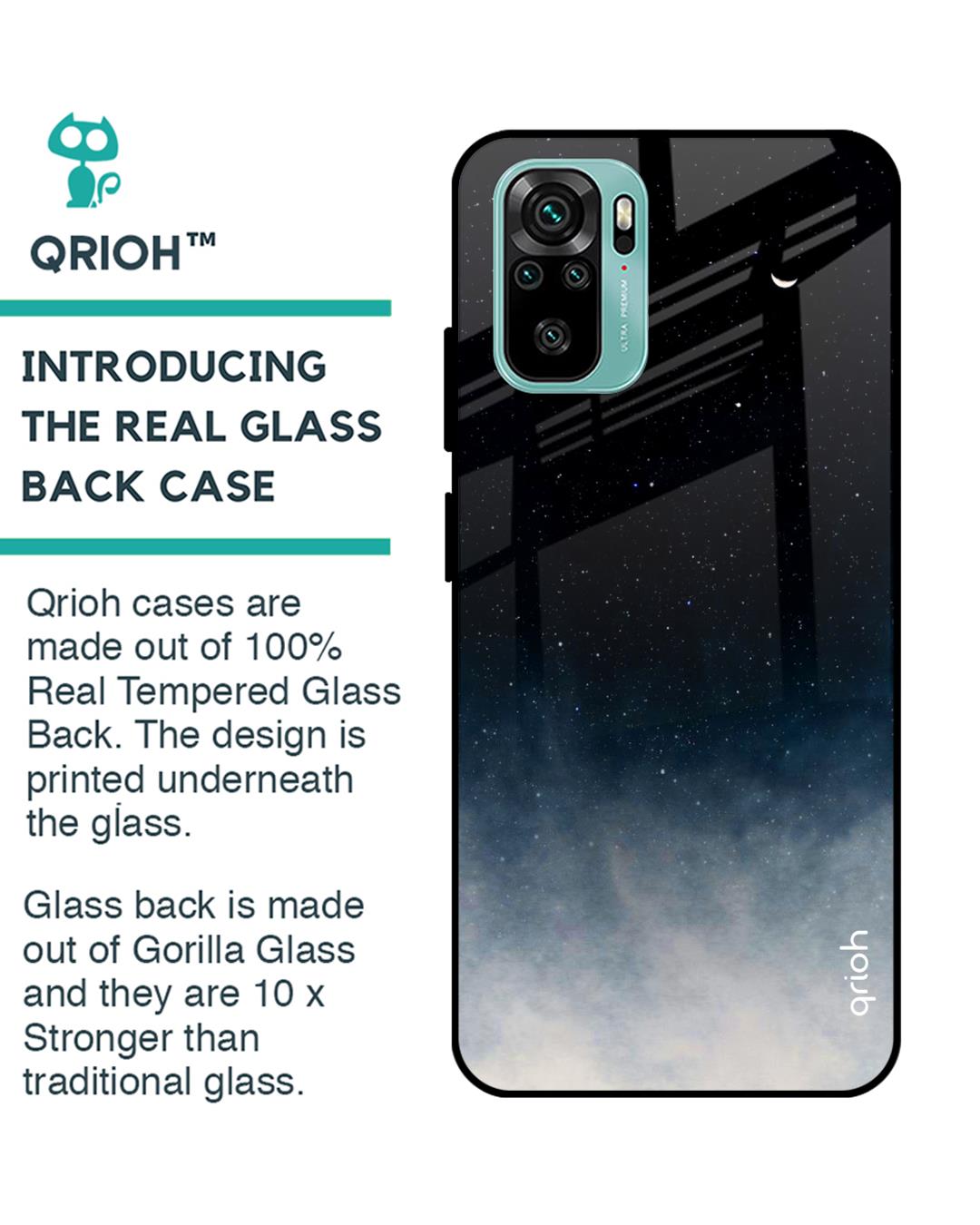 Shop Black Aura Glass Case For Xiaomi Redmi Note 10 Pro-Back