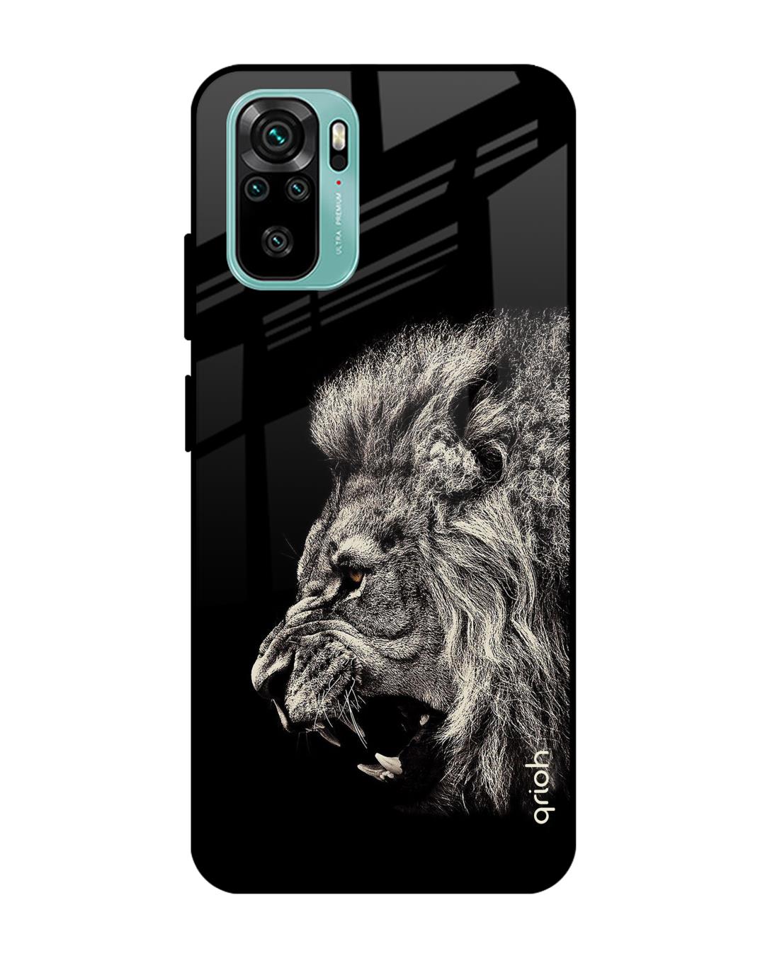 Buy Qrioh Brave Lion Glass Case for Xiaomi Redmi Note 10S Online in